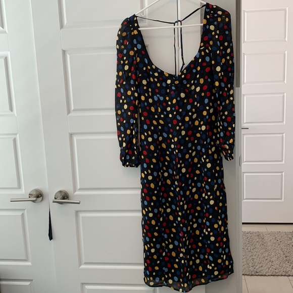 Reformation Black Polka Dot Mabille Dress - Picture 2 of 6
